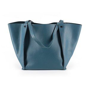 Vegan Leather Blue Tote
